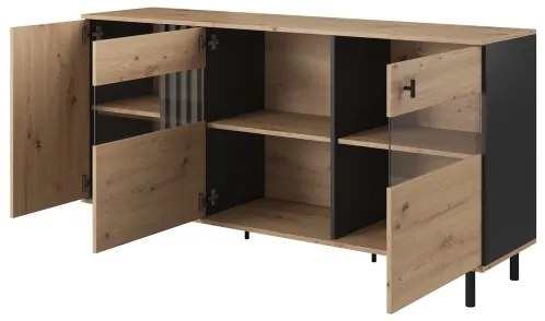 Vitrína BADIA dub/antracit