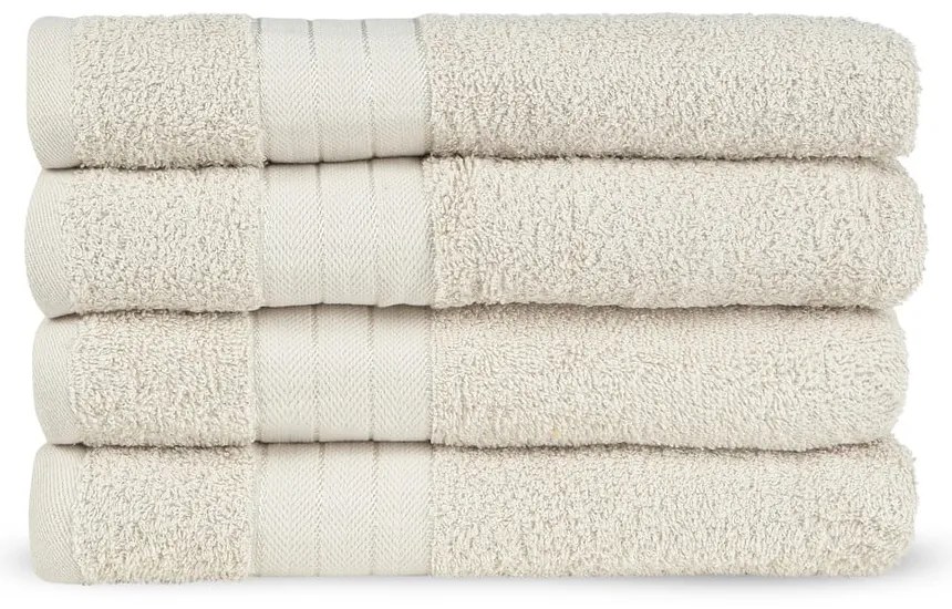 Béžové froté bavlnené uteráky v súprave 4 ks 50x100 cm – Good Morning