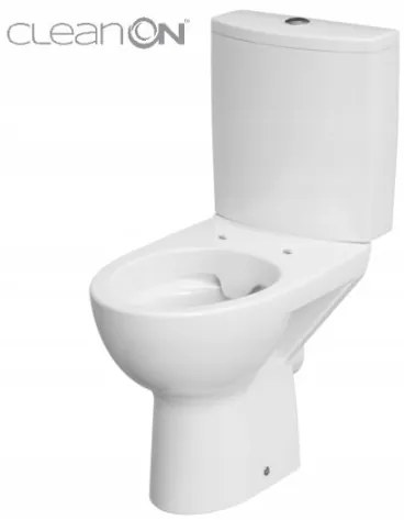 Cersanit Parva CleanOn, kombi wc so splachovaním 3/5l, horizontálny odtok, prívod vody z boku a antibakteriálnym sedátkom z duroplastu, biela, K27-063