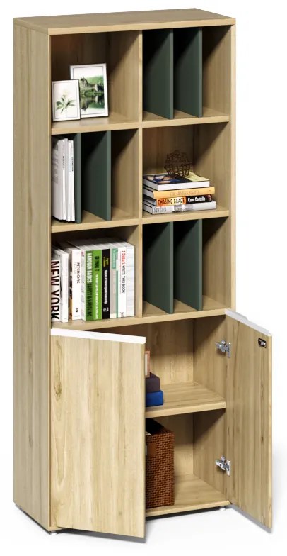 Vysoká kancelárska skriňa Houseland Profit Pro 01 dub prírodný