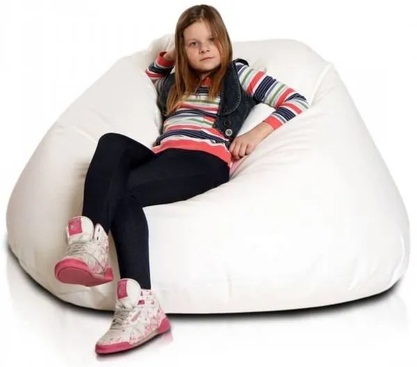 INTERMEDIC SK - Sedací vak MAXI 140x70 cm z polyesteru | rodinný vak, veľké kreslo, 570 l Farba: NC03 - Biela (Polyester)