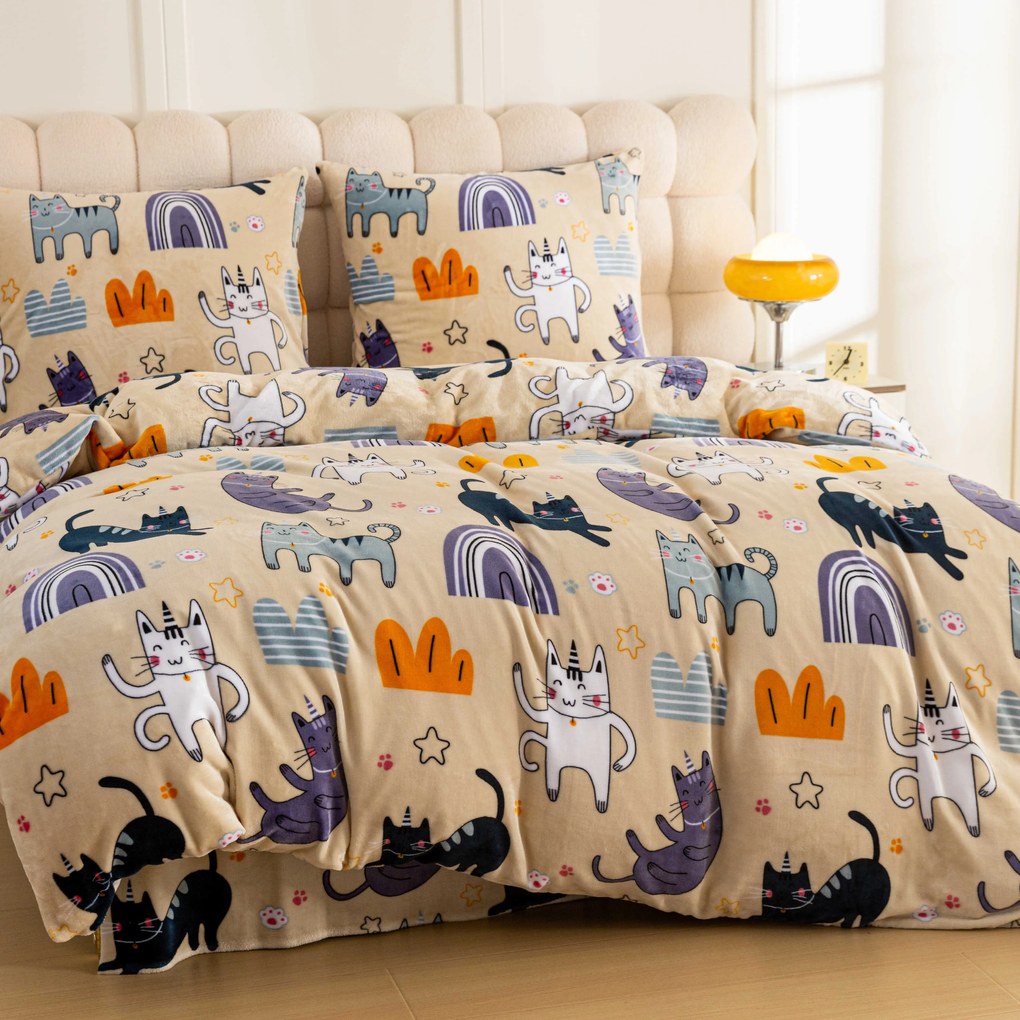 Obliečky mikroplyš PURRSLEEP béžové Rozmer obliečky: 2 ks 70 x 90 cm | 200 x 220 cm