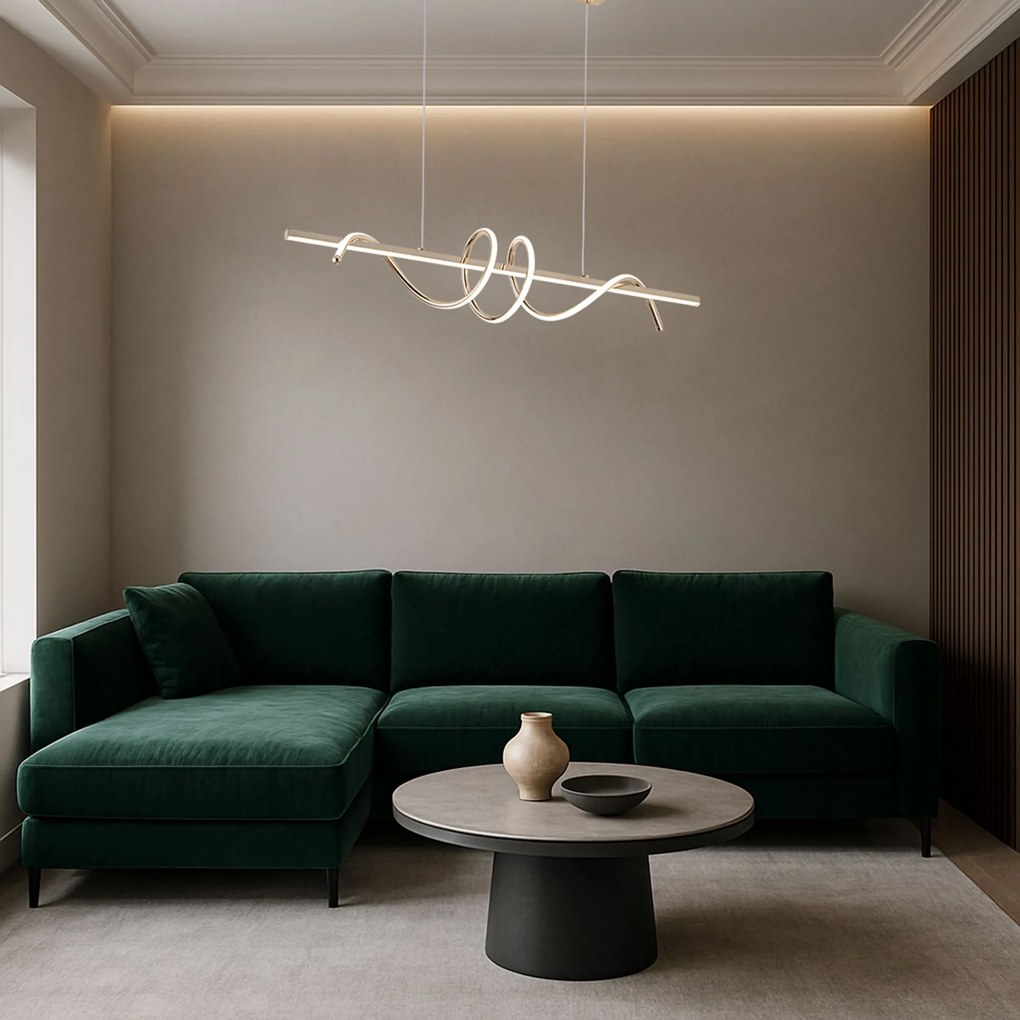 Toolight Toolight, LED závesné svietidlo 100cm, 70W, 4500lm, G065-CP, zlatá, OSW-08698