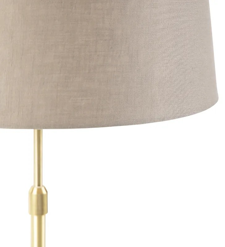 Stolná lampa zlatá/mosadzná s tienidlom z ľanu taupe 35 cm - Parte