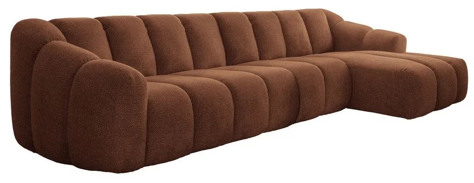 Terakotová rohová pohovka (pravý roh/s leňoškou) Shell – Miuform