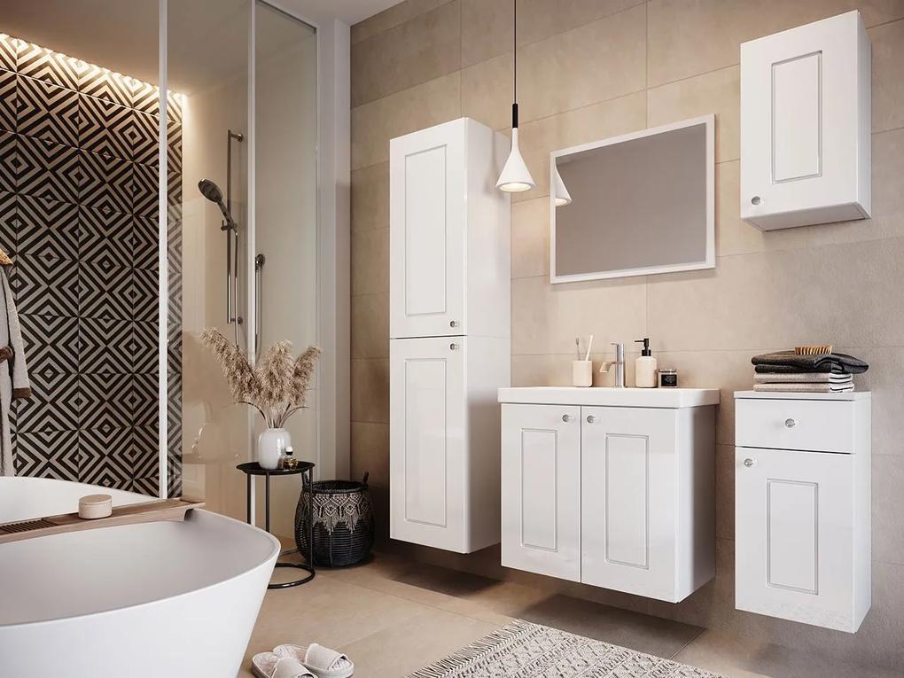Kúpeľňový nábytok Visma D, biela + umývadlo + zrkadlo
