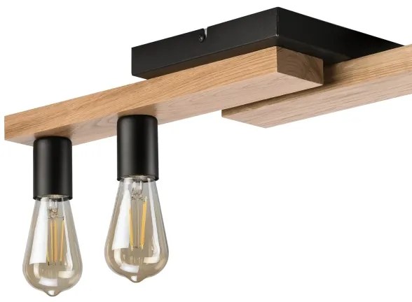 Prisadený luster MATTE 2xE27/15W/230V + 3xG9/5W/230V čierna/dub