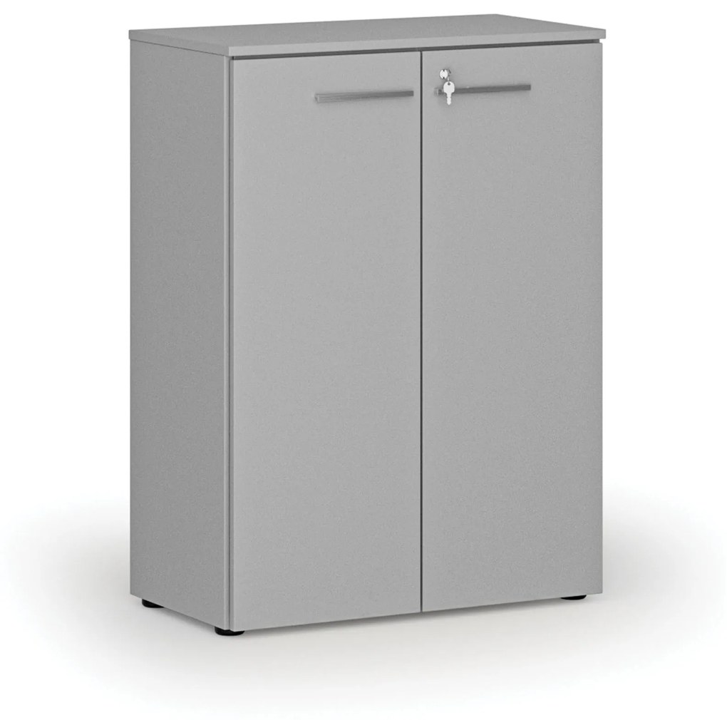 Kancelárska skriňa s dverami PRIMO GRAY, 1087 x 800 x 420 mm, sivá