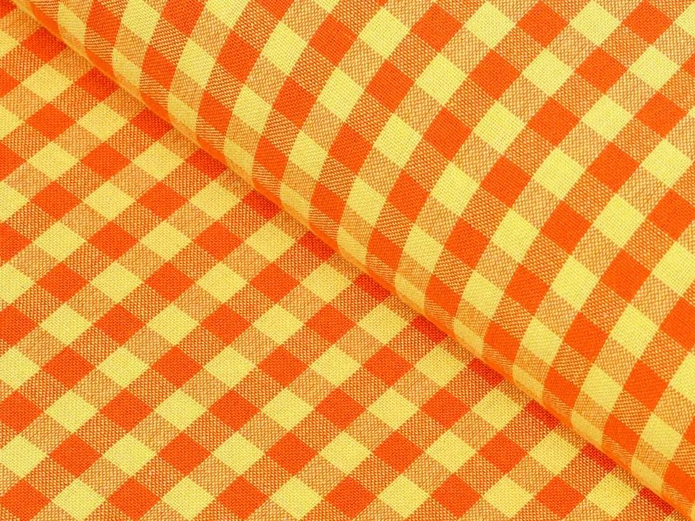 Biante Bavlnený okrúhly obrus Olivia OL-006 Oranžovo-žltá kocka malá Ø 110 cm