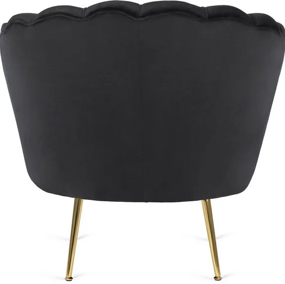 Kreslo LOREN s podnožkou, čierne, z velúru