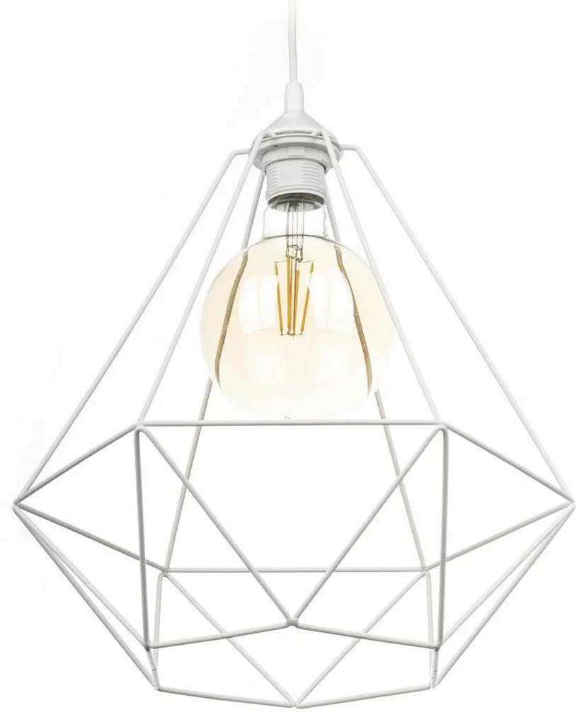 Závesná lampa Paris Diamond 35 cm biela