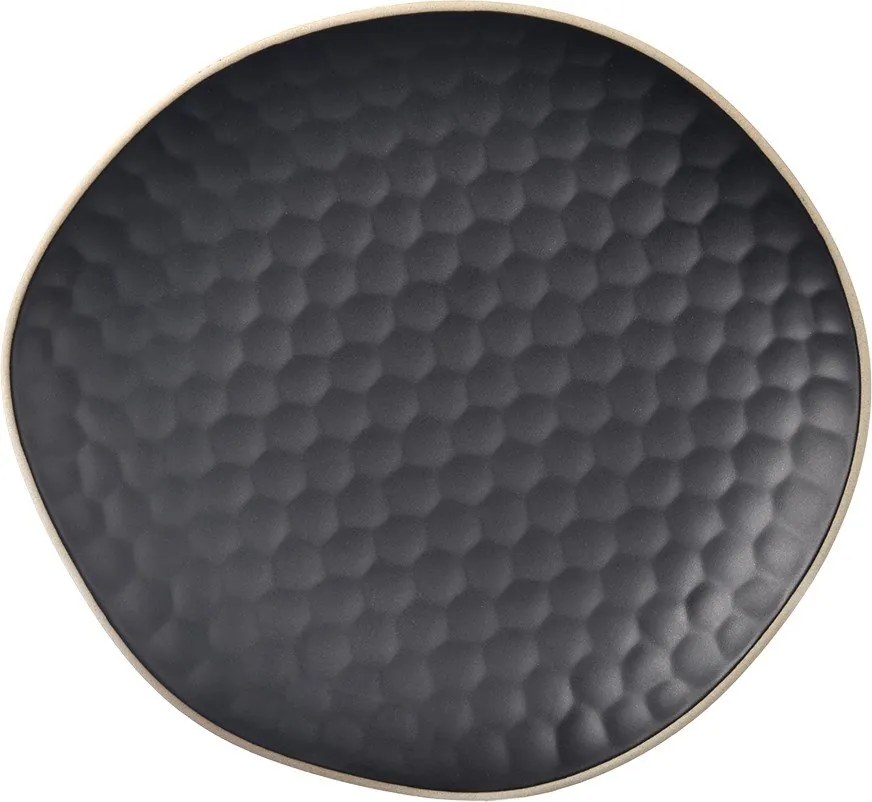 Čierny servírovací kameninový tanier Tea Time – Orion