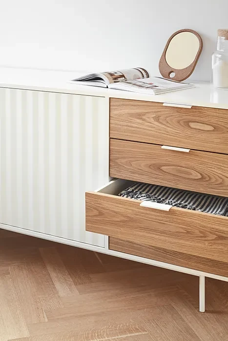Teulat Sierra drevená komoda so zásuvkami - Biela - 108 cm