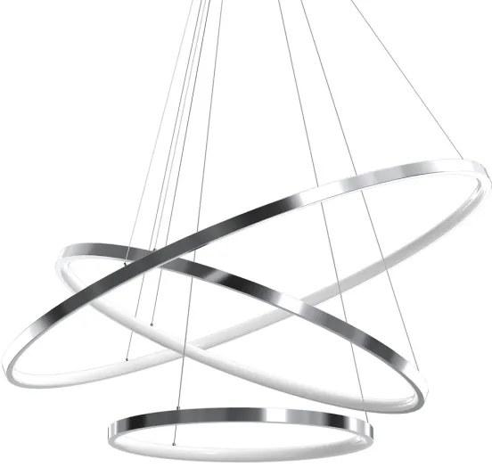 LED Luster na lanku HOOP LED/93W/230V pr. 80 cm 4000K lesklý chróm