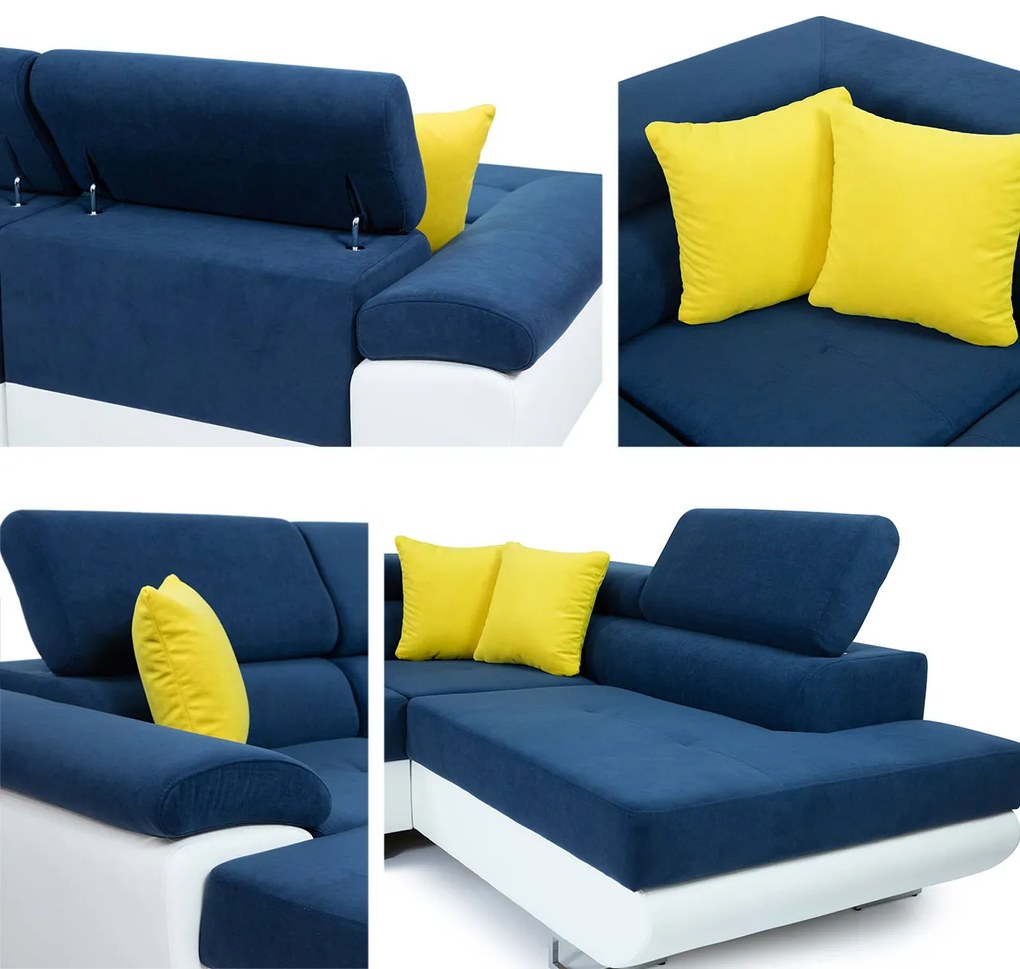 Rohová sedacia súprava Alvin Bis, Dostupné poťahy: ekokoža Soft 017 + Lux 06 + ekokoža Soft 017, Strana: Pravá - U
