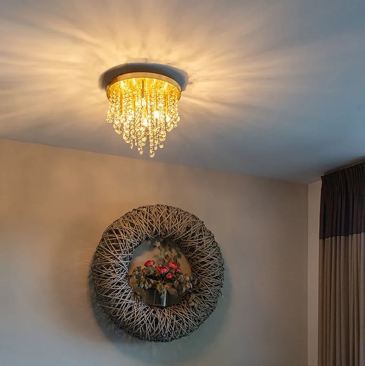 Klasické stropné svietidlo zlaté/mosadzné 35 cm - Medusa