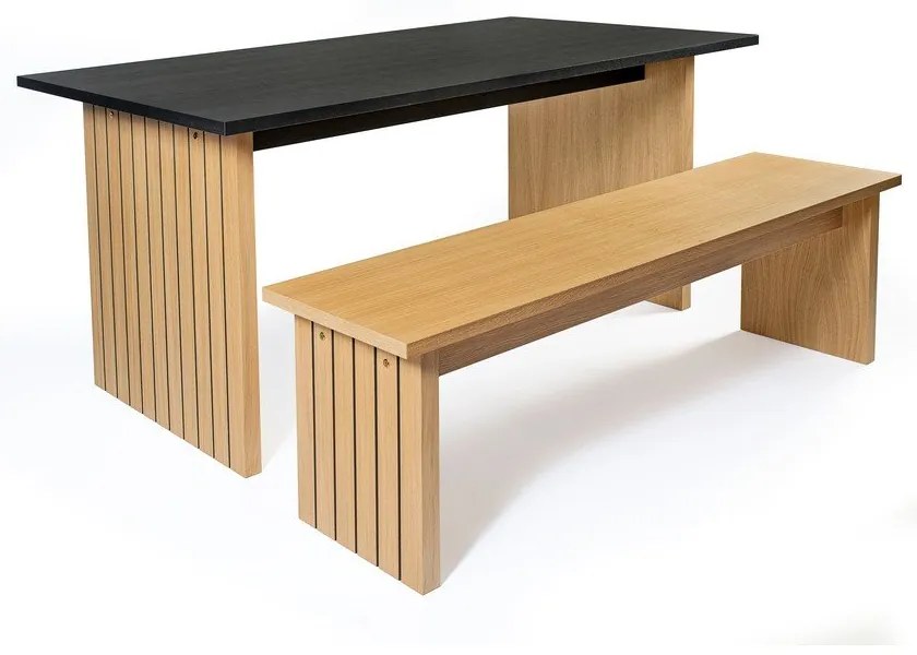 Jedálenský stôl s doskou v dubovom dekore 90x160 cm Stripe - Woodman