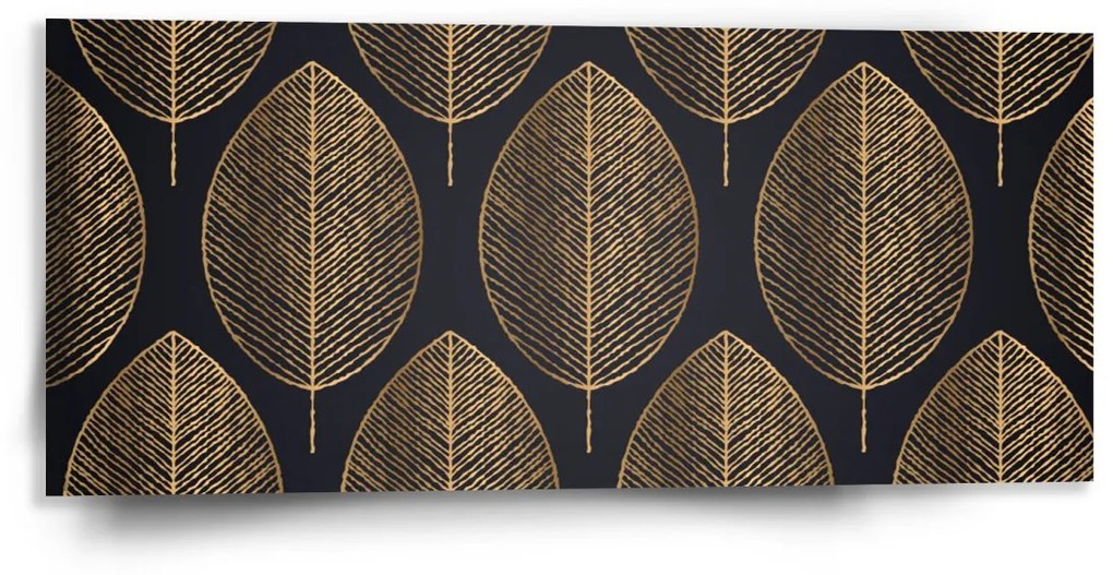 Sablio Obraz Zlaté listy - 110x50 cm