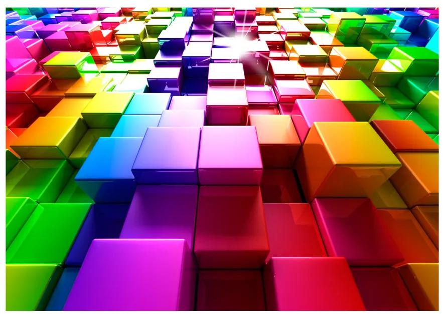 Artgeist Fototapeta - Colored Cubes Veľkosť: 245x175, Verzia: Samolepiaca