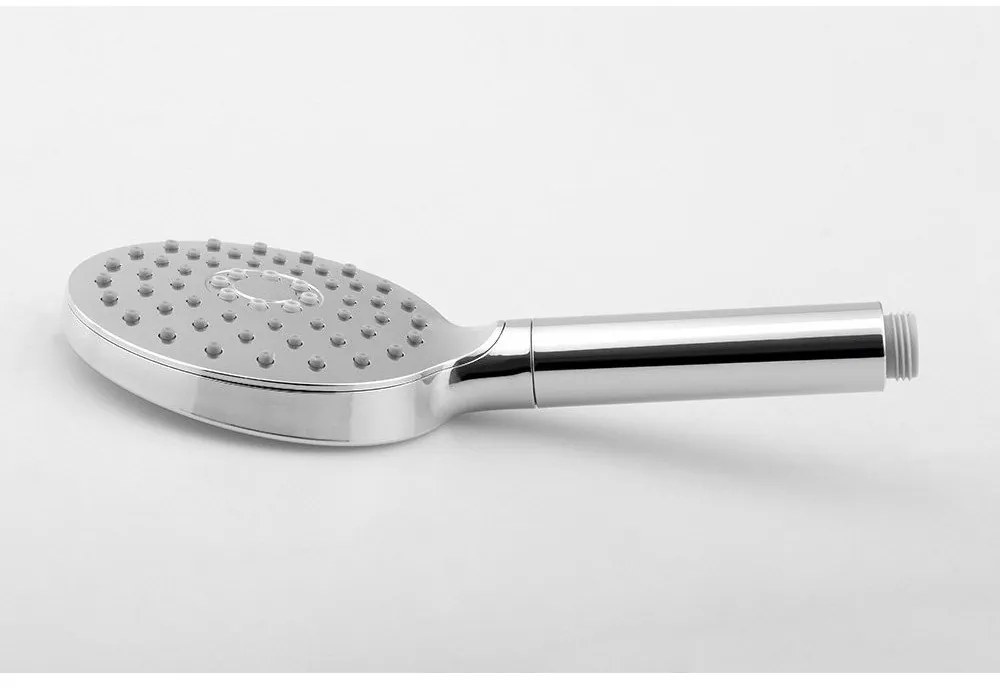 Plastová sprchová hlavica v lesklo striebornej farbe ø 12 cm – Sapho