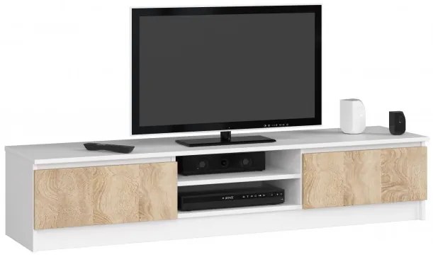 Stolík pod TV RTV K 160 CLP biely / sonoma
