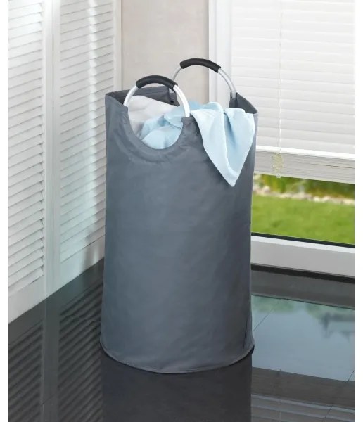 WENKO 3440803100 - Kôš na prádlo JUMBO 38x72 cm antracit/strieborná/čierna