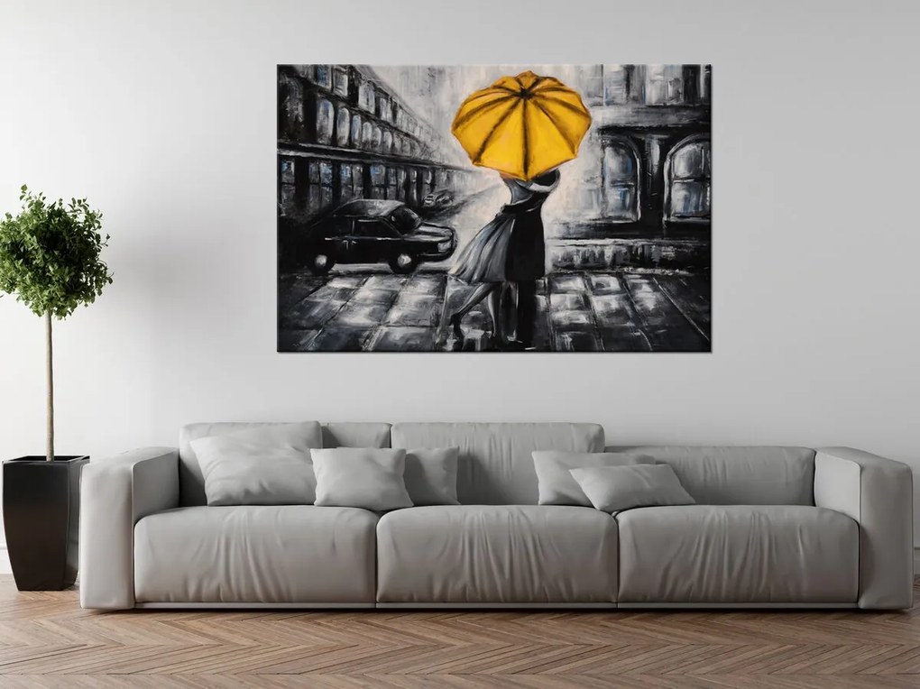 Gario Obraz na plátne Žltý bozk v daždi Rozmery: 90 x 60 cm