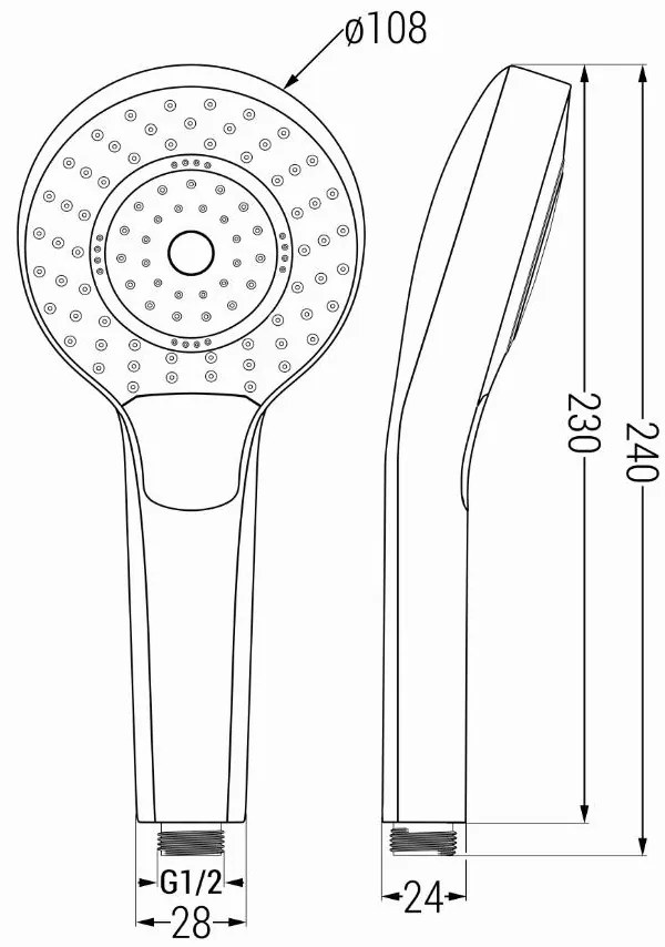 Mexen príslušenstvo - ručný sprchový set Oval R-05, 3-funkcie, zlatá, 785056052-50