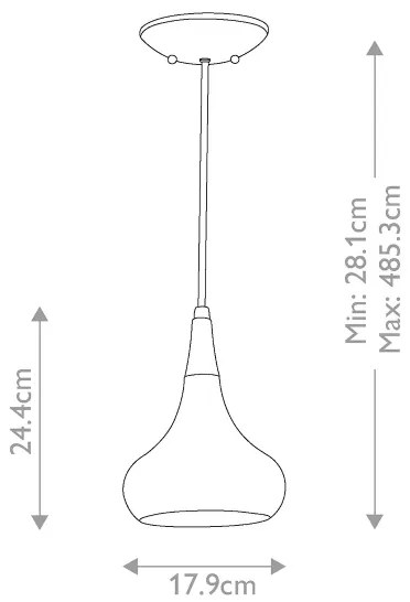 Feiss FE-BESO-P-S-DBZ - Závesný luster BESO na lanku 1xE27/60W/230V, pr. 17,9 cm, čierna/medená