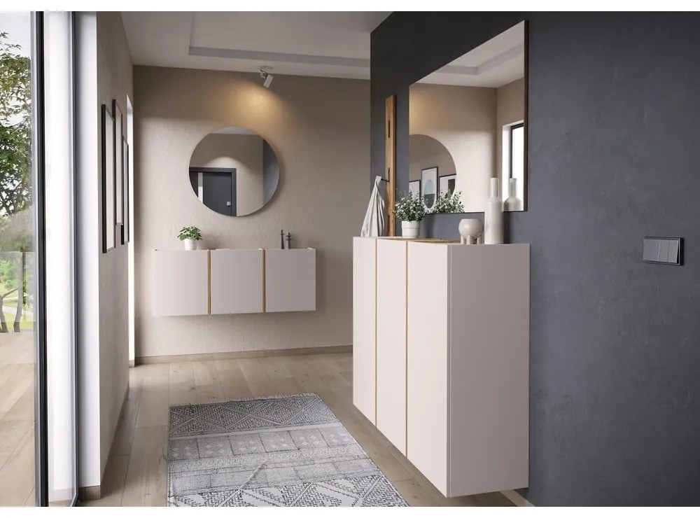 Krémová/v prírodnej farbe predsieňová zostava 168x200x37 cm Libbiano – Germania