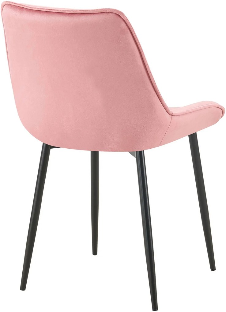 Jedálenská stolička Wallace - zamat - Ružová