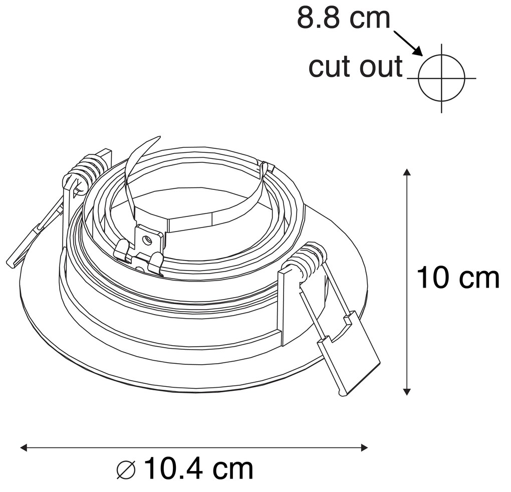 Inteligentné zapustené bodové svietidlo biele s oceľou vrátane Wifi GU10 - Rondoo