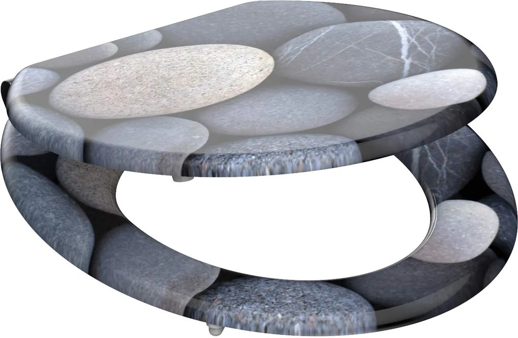 WC sedadlo Grey stones MDF so spomaľovacím mechanizmom SOFT-CLOSE