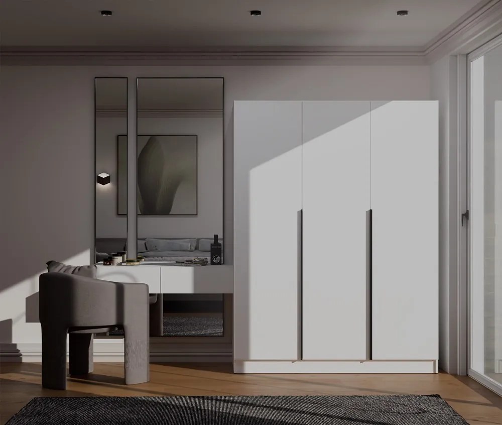Šatní skříň Senso 3D 150 cm bílá/černá