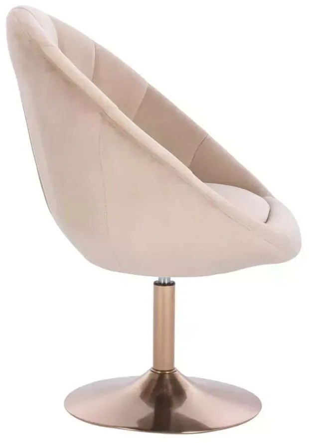 LuxuryForm DESIGN Kreslo VERA VELUR na zlatom tanieri - latte