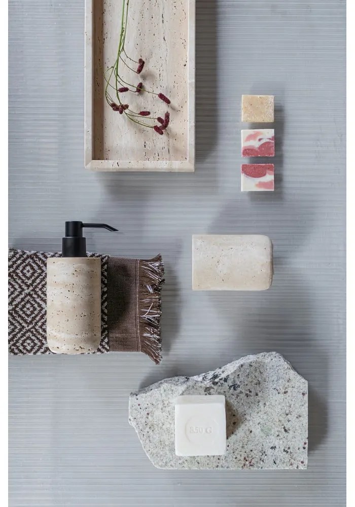 Béžový kamenný dávkovač mydla 250 ml Travertine – Mette Ditmer Denmark