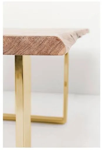 Harmony jedálenský stôl 180x90 cm svetlohnedý / mosadz