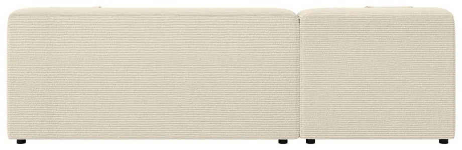 Béžovo-krémová menčestrová rohová pohovka (ľavý roh/s leňoškou) Martin – Ropez