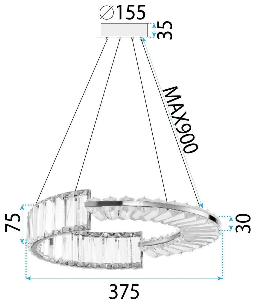 Toolight Toolight, LED stropné svietidlo APP1526-CP40, zlatá, OSW-06975