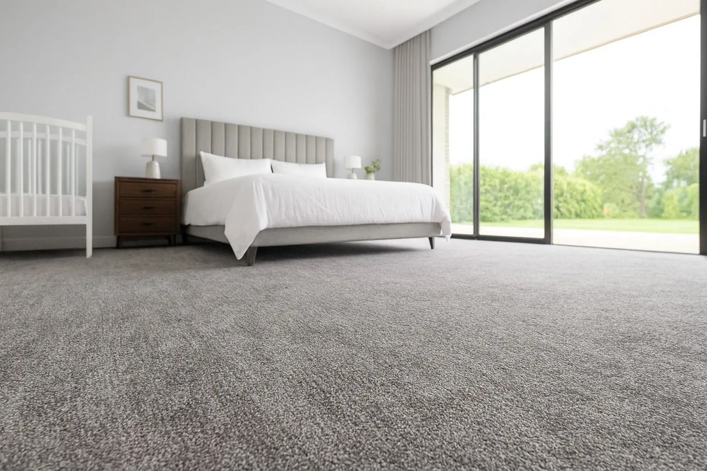 Spoltex, Koberec metráž Leon 39144 Šedý, na mieru, šíře 4m, šedá, filc, chodba / predsieň