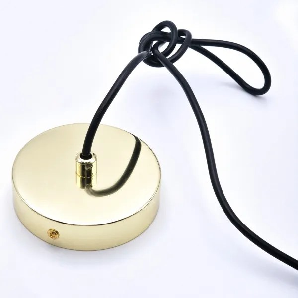 Luster na lanku HARMA 1xE27/15W/230V pr. 14 cm biela/zlatá