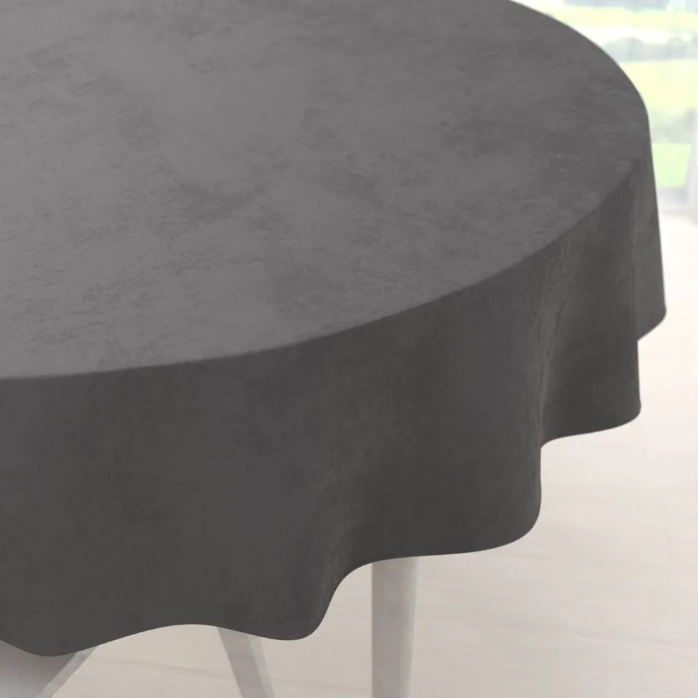 Biante Veľký zamatový okrúhly obrus Velvet Premium SVP-017 Tmavo sivý Ø 150 cm