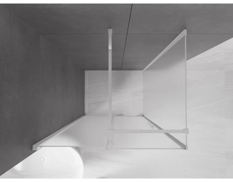 Mexen Velar, sprchový kút s posuvnými dverami 100 x 120 cm, 8mm sklo námraza, chrómová, 871-100-120-31-01