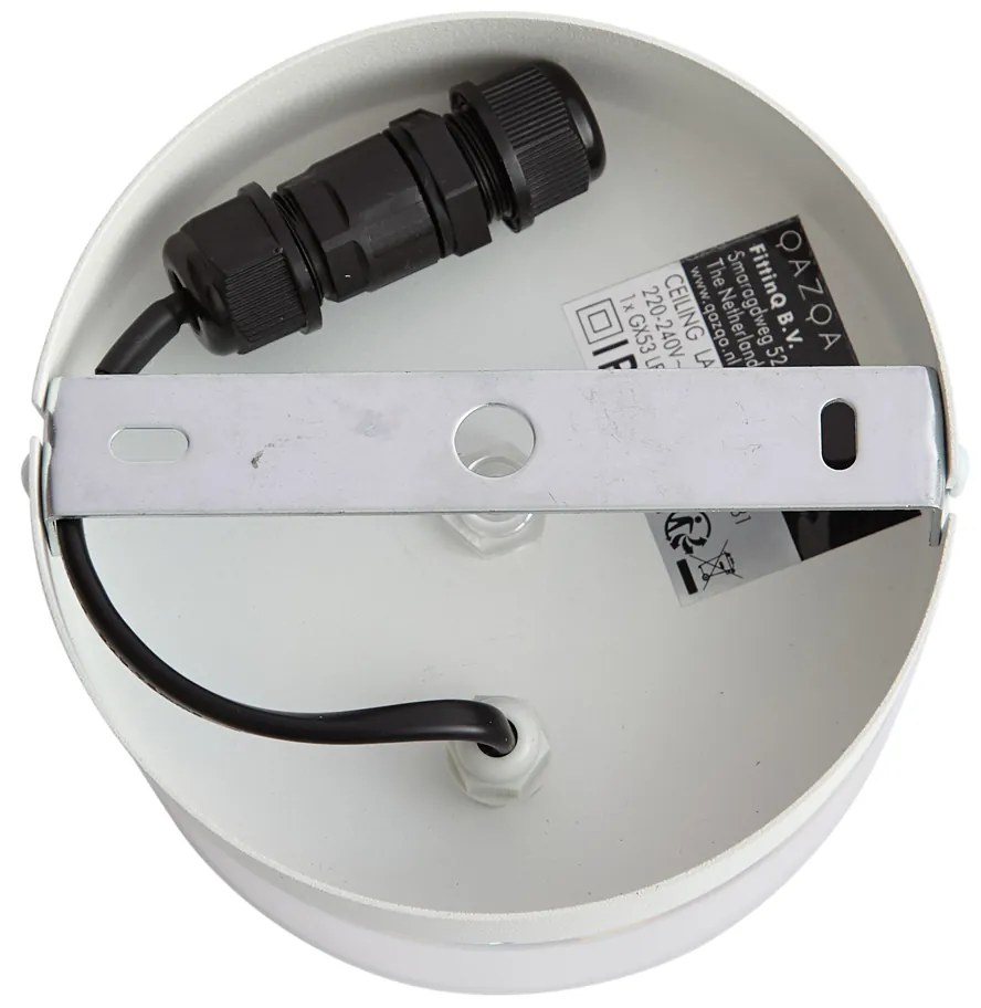 Moderné stropné svietidlo biele s čírym sklom - Puck