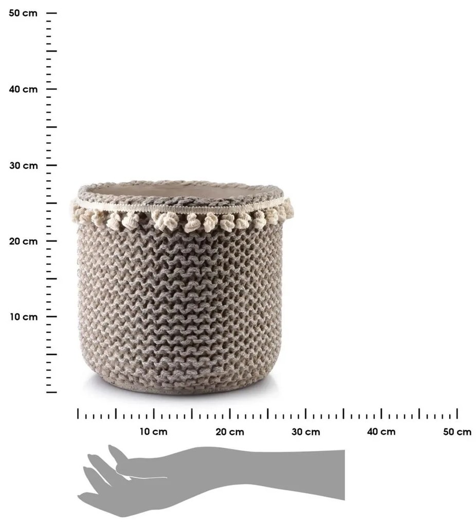 Keramický kvetináč Rosita Pompoms 25 cm sivý