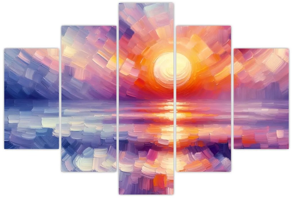 Obraz - Farebný umelecký západ slnka (150x105 cm)