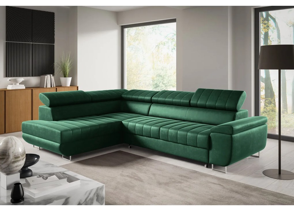 Rozkladacia rohová sedacia súprava HORIZONTE Ľavá Červená