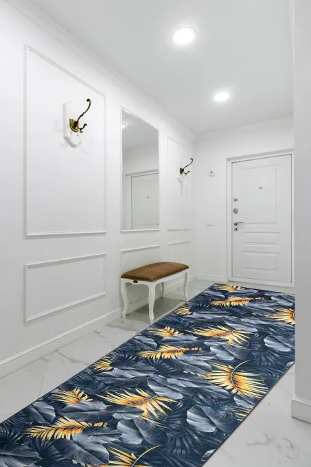 Protišmykový behúň LOTUS PAPRADE 45270 sivý / zlatý - Výpredaj