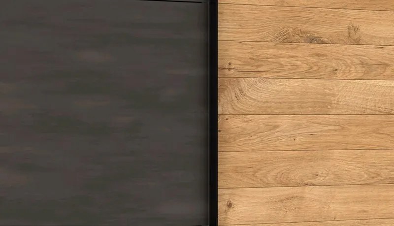 Šatník s posuvnými dverami Detroit, 250 cm, doskový dub / antracitová oceľ