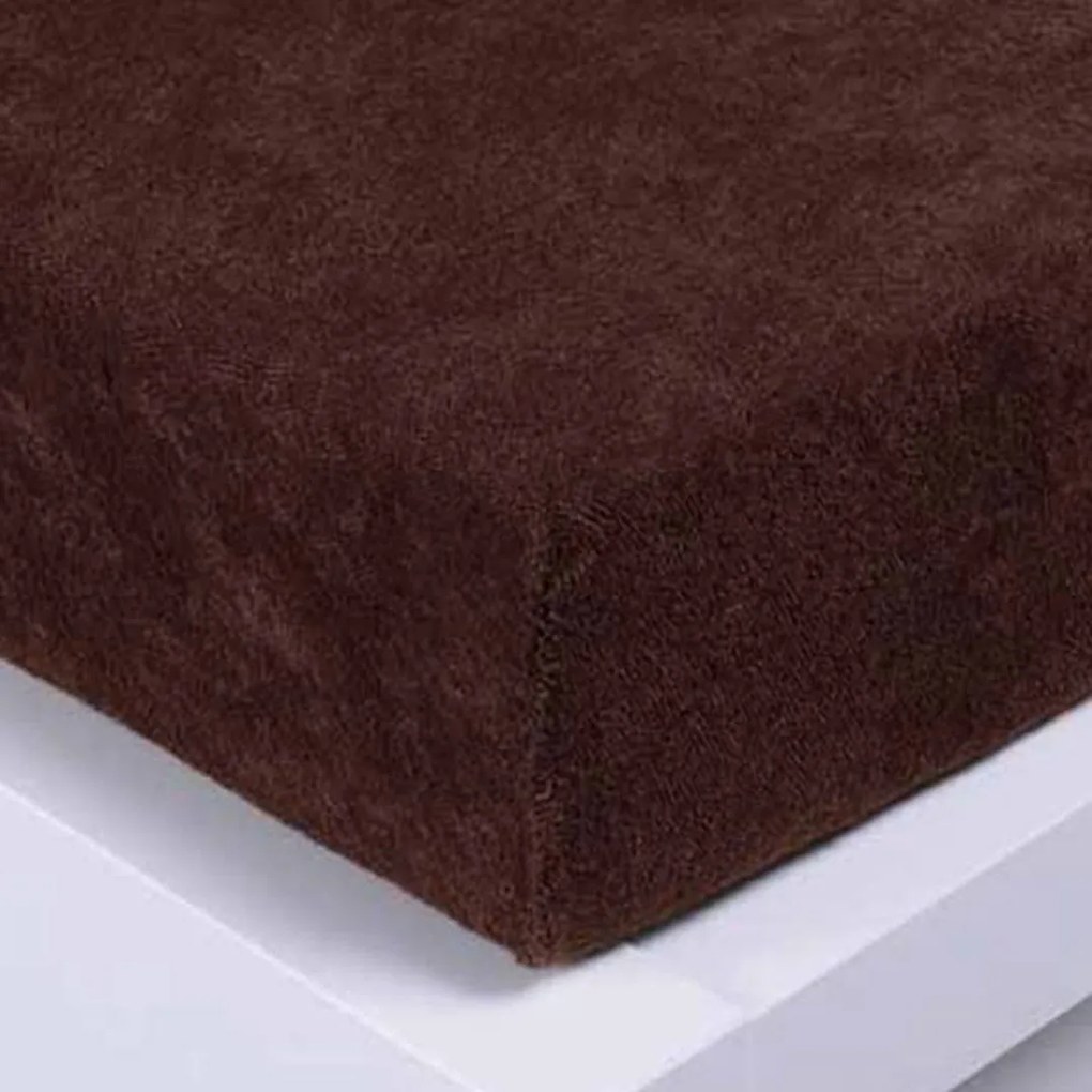 XPOSE® Froté plachta Exclusive - tmavo hnedá 140x200 cm